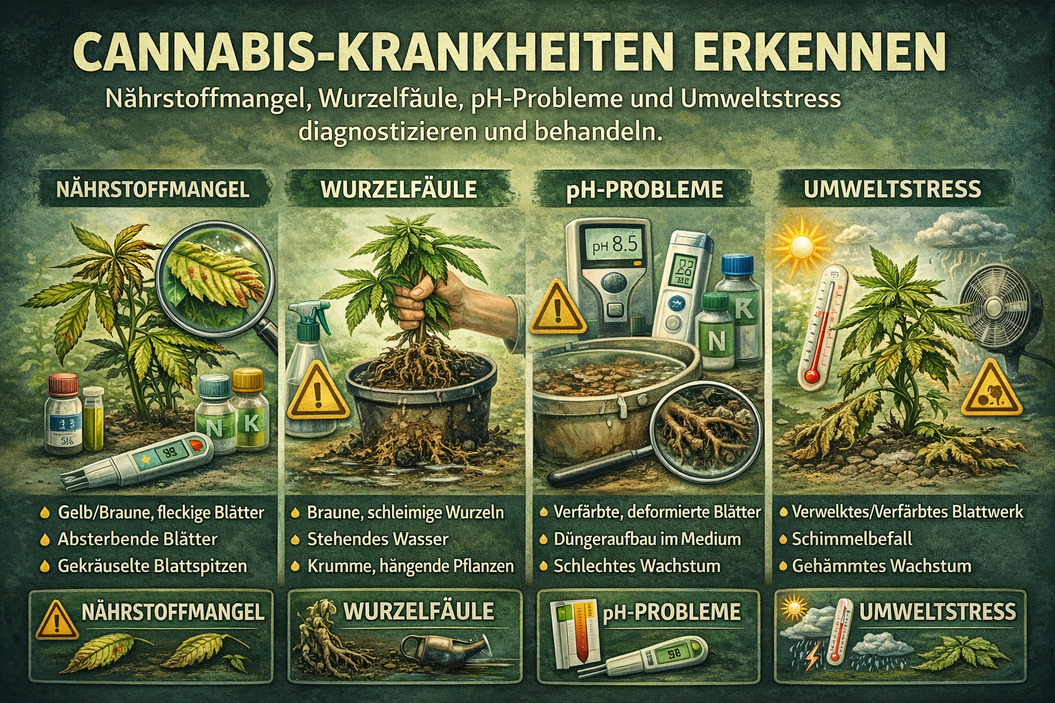 Identifizierung und Behandlung von gewöhnlichen Cannabis-Leiden